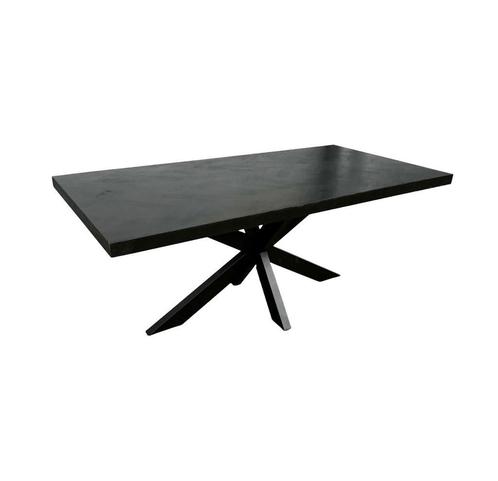 Eettafel mangohout visgraat patroon zwart 220x100x78, Huis en Inrichting, Tafels | Eettafels, 100 tot 150 cm, 200 cm of meer, Ovaal