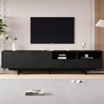 Tv-meubel Eloria - Zwart Hout - 200 x 40 x 51 cm | KORTING, Verzenden, Nieuw