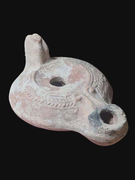 Oud-Romeins Terracotta, Stunning Olielamp - 98.5 mm, Antiek en Kunst, Antiek | Overige Antiek