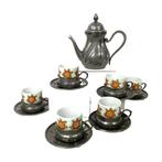 Fürsten Zinn - tinnen mokka servies - 20-delig - jaren 60 -