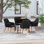 vidaXL 5-delige Tuinset met kussens zwart, 4 zitplaatsen, Nieuw, Tuinset, Verzenden