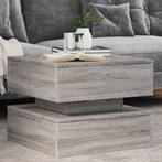 vidaXL Salontafel met LED-verlichting 50x50x40 cm grijs, Verzenden, Nieuw, Overige houtsoorten, 50 tot 100 cm