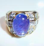Ring - 18 karaat Geel goud - 7.26ct. tw. Tanzaniet - Diamant, Nieuw