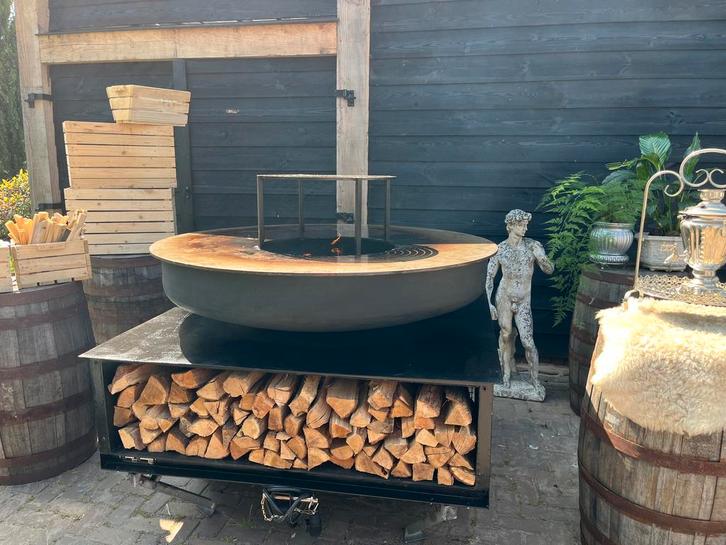 Plancha bbq aanhanger 1,50 m bakplaat, Tuin en Terras, Houtskoolbarbecues, Nieuw