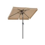 Rechthoekige balkonparasol 200 x 150 cm taupe, Tuin en Terras, Parasols, Nieuw