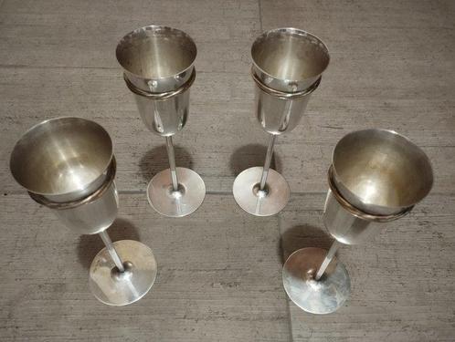 Cartier - Champagneglas (4) - Drie-eenheid - .925 zilver, Antiek en Kunst, Antiek | Goud en Zilver