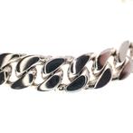 Zilveren massieve gourmet schakel armband | 19 cm, Gebruikt, Ophalen of Verzenden, Zilver, Overige kleuren