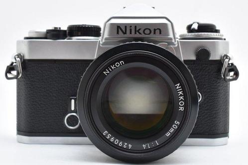 Nikon FE chrome Ai + 1.4/50mm Single lens reflex camera, Audio, Tv en Foto, Fotocamera's Analoog
