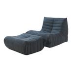 Relaxstoel Kodsø lounge fauteuil met voetenbank microvezel z, Huis en Inrichting, Fauteuils, Verzenden, Nieuw
