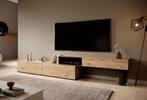 TV-Meubel mat zwart 215x43x31 uitschuifbaar tot 300 cm, Huis en Inrichting, Kasten | Televisiemeubels, Nieuw, Overige materialen