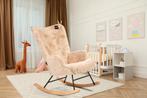 Aemely® Schommelstoel Mama - Beige Imitatiebont, Blank Hou, Ophalen of Verzenden, Nieuw, Stoel(en)