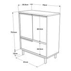 Keukenkast Vesanto opbergkast 90,5x75x35,5 cm wit en zwart [, Huis en Inrichting, Kasten | Dressoirs, Verzenden, Nieuw