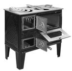 Houtfornuis Zwart | 7,85kW | Beste Prijs | EcoDesign, Witgoed en Apparatuur, Fornuizen, Warmhoudplaat, Nieuw, 3 kookzones of minder