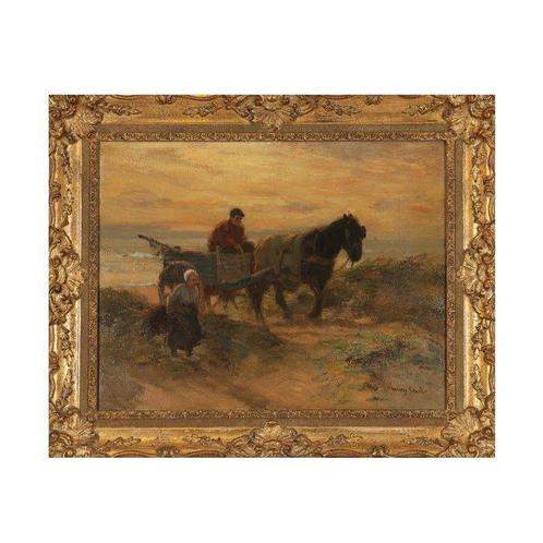 Willy Sluiter (1873-1949) - Boerenechtpaar in de duinen, Antiek en Kunst, Kunst | Schilderijen | Klassiek