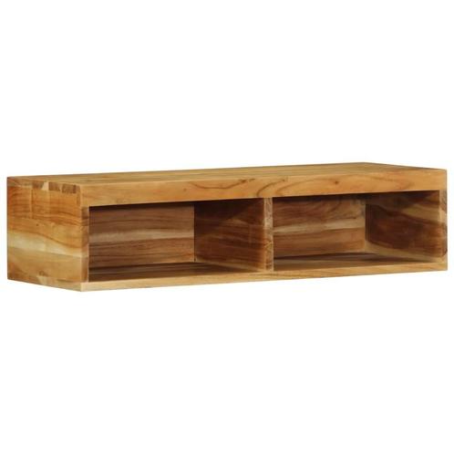 vidaXL Tv-meubel wandmontage 80x30x19 cm massief acaciahout, Huis en Inrichting, Woonaccessoires | Cd- en Dvd-rekken, Nieuw, Verzenden