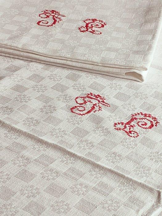 Servet (8) - 66 cm - 65 cm, Antiek en Kunst, Antiek | Kleden en Textiel