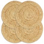 vidaXL Placemats 4 st rond 38 cm jute natuurlijk, Verzenden, Nieuw, Bruin