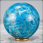 Natuurlijke Sprankelende Blauwe Apatiet Bol- 456.37 g, Verzamelen, Mineralen en Fossielen