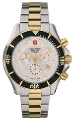 Swiss Alpine Military 7040.9142 heren horloge chronograaf 44, Overige merken, Staal, Staal, Verzenden