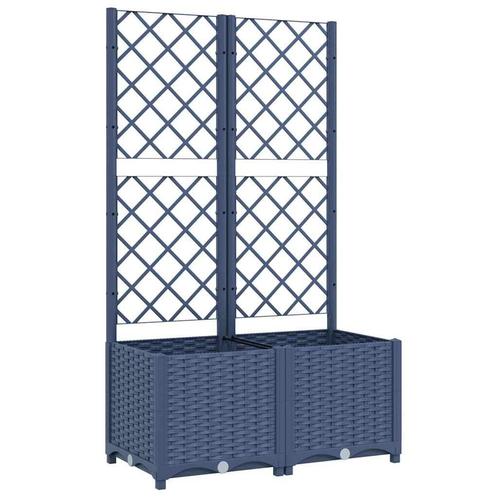 Plantenbak met Latwerk - Donkergrijs - OP=OP - 42% Korting, Tuin en Terras, Bloembakken en Plantenbakken, 60 cm of meer, 60 tot 100 cm