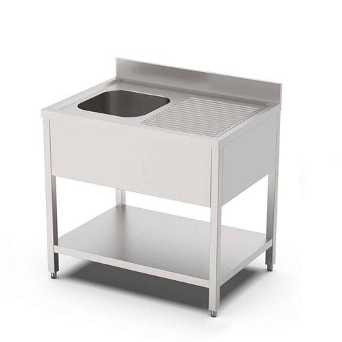 HCB Spoeltafel - enkele spoelbak links - 100 cm - RVS, Zakelijke goederen, Horeca | Keukenapparatuur, Nieuw in verpakking, RVS Meubilair