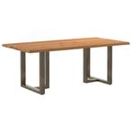 vidaXL Eettafel met natuurlijke rand massief eikenhout, Huis en Inrichting, Verzenden, Nieuw