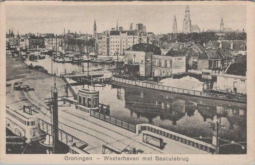 GRONINGEN - Westerhaven met Basculebrug, Verzamelen, Ansichtkaarten | Nederland, Verzenden