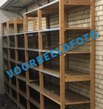 +/- 30 meter Bruynzeel houten legbordstelling - 211 cm hoog,, Ophalen of Verzenden