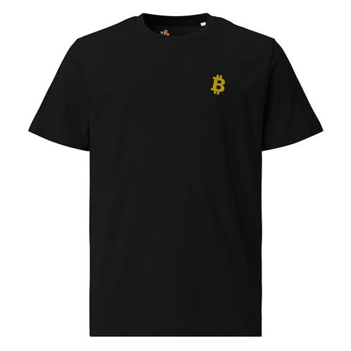Bitcoin t-shirt Met Goudkleurig Geborduurd Bitcoin Symbool, Kleding | Dames, T-shirts, Korte mouw, Zwart, Nieuw, Verzenden