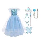 Frozen 2-Elsa Blauwe Jurk+Accessoires 98,104,110,116,122,128