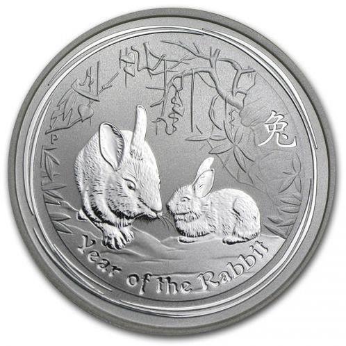 Lunar II - Year of the Rabbit 1/2 oz 2011 (124.488 oplage), Postzegels en Munten, Munten | Oceanië, Losse munt, Zilver, Verzenden
