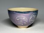 Kyo-yaki Chawan by Hara Hei – Purple Glaze with Landscape
