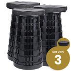Set Van 3 Stuks ! Alora Opvouwbare Kruk Extra Strong - Zwart, Nieuw
