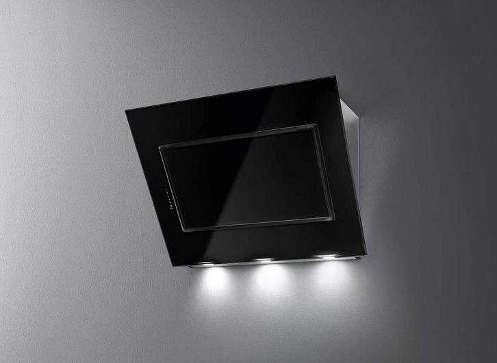 Falmec QUAS60W3BL wand afzuigkap - zwart glas - 60 cm breed, Witgoed en Apparatuur, Afzuigkappen, Vrijstaand, Wandschouwkap, Nieuw