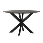 *WOONWINKEL* Ronde Eettafel Zwart Teakhout 130 Cm, Verzenden, Nieuw