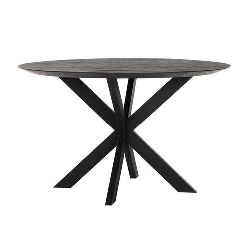*WOONWINKEL* Ronde Eettafel Zwart Teakhout 130 Cm, Huis en Inrichting, Tafels | Eettafels, Nieuw, Verzenden
