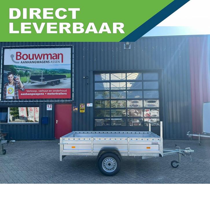 VDM Enkelas Aluminium bakwagen 258x130 750Kg, Auto diversen, Aanhangers en Bagagewagens, Ophalen of Verzenden