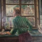 Jan Nijland (XX) - Man kijkt uit het raam, Antiek en Kunst