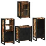 vidaXL Badkamermeubelset 4 pcs Multikleur Massief gerecycled, Huis en Inrichting, Badkamer | Badkamermeubels, Verzenden, Nieuw