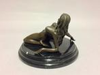 sculptuur, provocatively naked - 14 cm - Bronzen beeld van