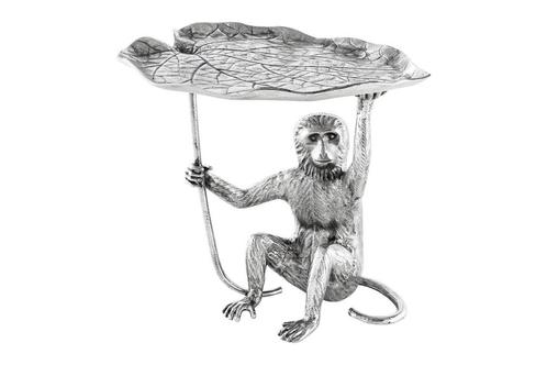 Side table WILDLIFE MONKEY 55cm silver - 44836, Huis en Inrichting, Tafels | Sidetables, Ophalen of Verzenden