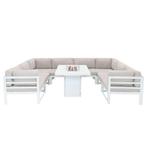 Modulaire Tuinmeubelen 9 Stuk Wit - Bank & Vuurtafel -, Verzenden, Nieuw