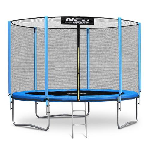 Trampoline - 312 cm - blauw - met ladder en buitenrand ne..., Kinderen en Baby's, Speelgoed | Buiten | Trampolines, Nieuw, Ophalen of Verzenden