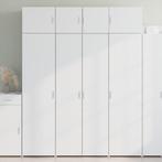 vidaXL buffetkast 80x42,5x185 cm bewerkt hout wit, Minder dan 50 cm, Verzenden, 75 cm of meer, Nieuw