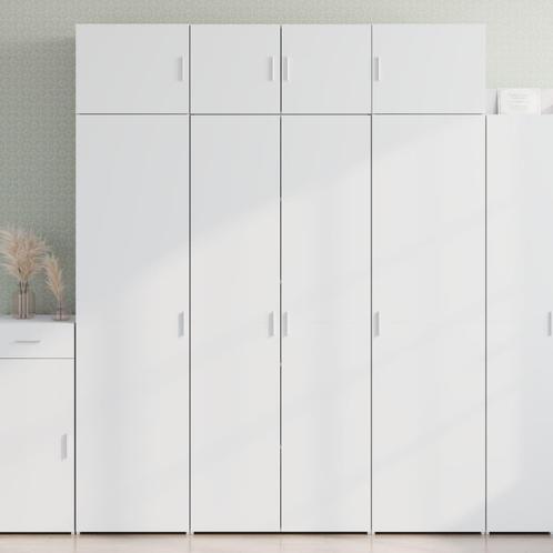 vidaXL buffetkast 80x42,5x185 cm bewerkt hout wit, Huis en Inrichting, Kasten | Buffetkasten, 75 cm of meer, Nieuw, Overige houtsoorten
