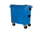 Vuilcontainer 770 liter 4-wiel vlakdeksel blauw, Ophalen of Verzenden