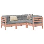 vidaXL 4-delige Loungeset met kussens massief douglas, Verzenden, Nieuw, Loungeset
