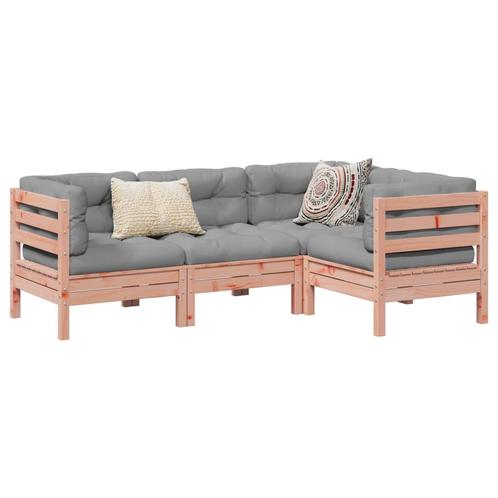 vidaXL 4-delige Loungeset met kussens massief douglas, Tuin en Terras, Tuinsets en Loungesets, Loungeset, Nieuw, Verzenden