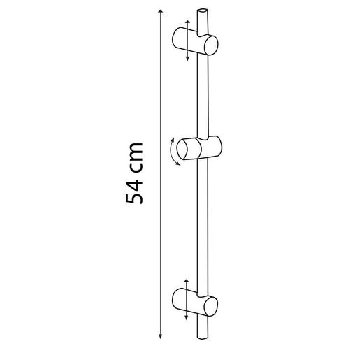 Glijstangset Differnz Deluxe 54 cm Met Handdouche en, Doe-het-zelf en Verbouw, Sanitair, Ophalen of Verzenden
