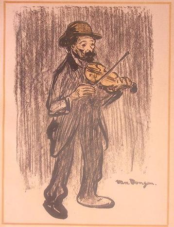 Honger - Litho Kees van Dongen (lijst optie, lithos) beschikbaar voor biedingen